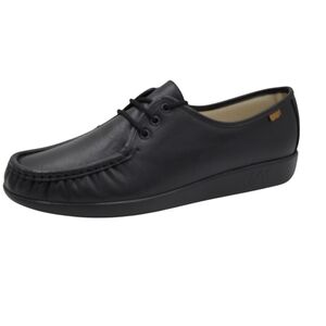 SAS Siesta Moc Loafers Women Size 11 M Black Lace Up Leather Hand Sewn USA New